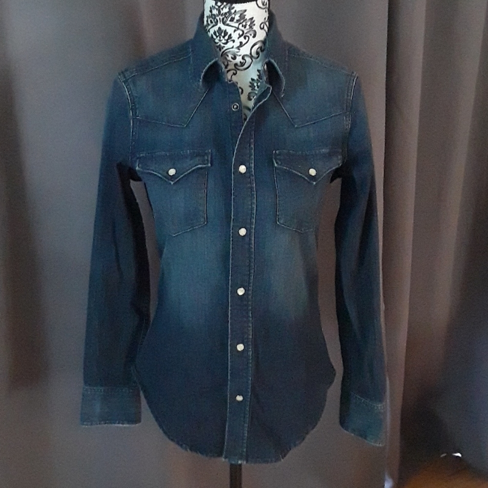 Ralph Lauren sport dark denim Western shirt size 6